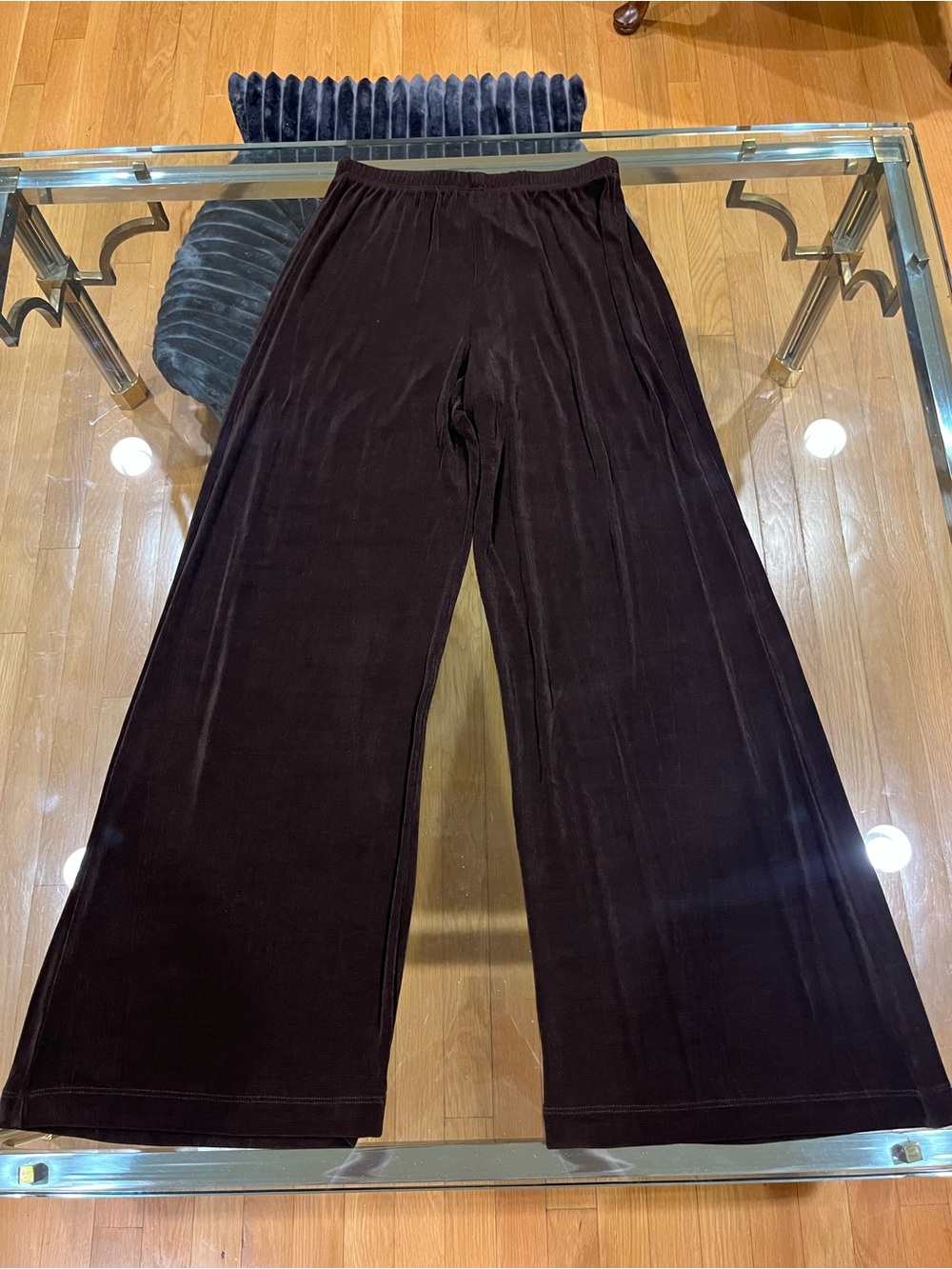 Wide-Leg Pants, Tank, & Lace Sweater in Chocolate Brown